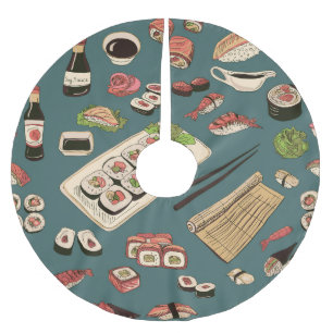 Sushi Rolls: Gekleurd naadloos . Kerstboom Rok