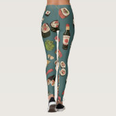 Sushi Rolls: Gekleurd naadloos . Leggings (Achterkant)