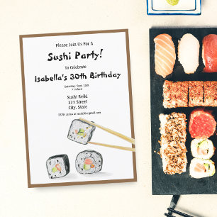 Sushi Rolls met chopstick party Kaart