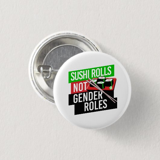 Sushi Rolls not Gender Roles Ronde Button 3,2 Cm (Voorkant /achterkant)