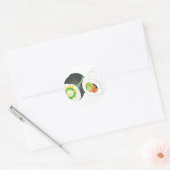 Sushi Rolls Ronde Sticker (Envelop)