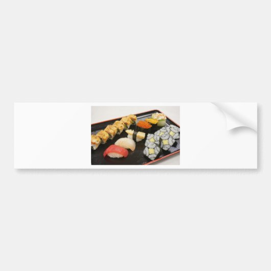 Sushi Rolls Sesame Ginger Wasabi Japan Kitchen Bumpersticker (Voorkant)