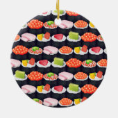 sushi rolls xmas - kerstversieringen keramisch ornament (Achterkant)