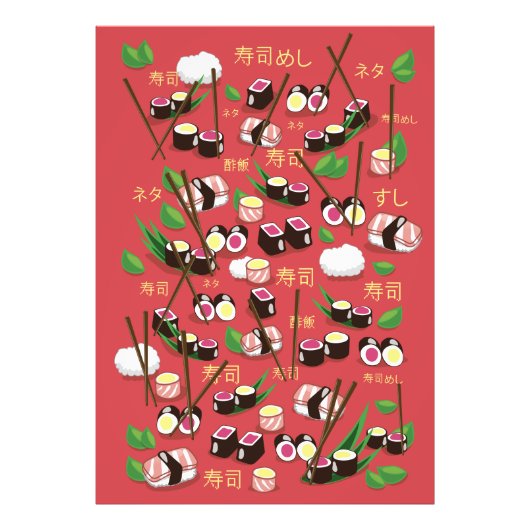 Sushi Rood Foto Afdruk (Voorkant)