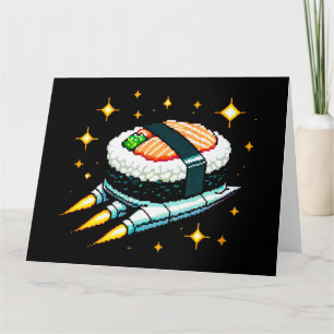 Sushi Ruimteschip Pixel Art Vliegende Sushi Roll O Kaart