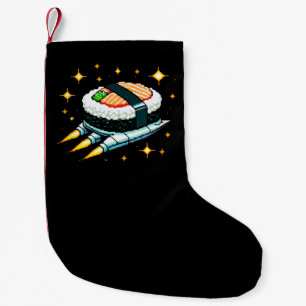 Sushi Ruimteschip Pixel Art Vliegende Sushi Roll O Kleine Kerstsok
