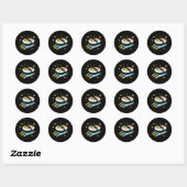 Sushi Ruimteschip Pixel Art Vliegende Sushi Roll O Ronde Sticker (Vel)