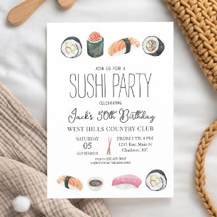 Sushi & Sake Verjaardagsfeest Uitnodiging