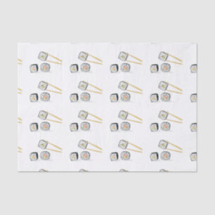 Sushi Salmon Rolls met stokjes illustratie Tissuepapier