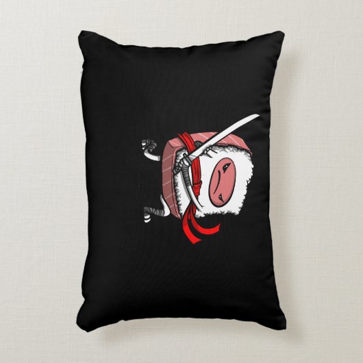 Sushi Samurai Ninja Kawaii Japans voedsel Accent Kussen (Voorkant(Verticaal))