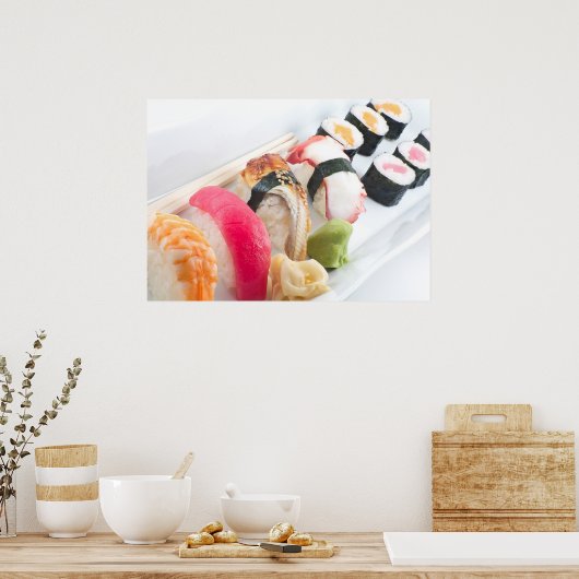 Sushi Sashimi Platter Poster (Keuken)