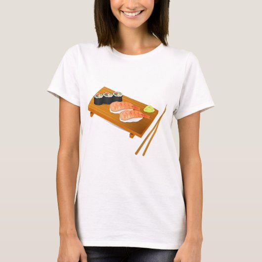 Sushi schattig Japans eten T-shirt (Voorkant)