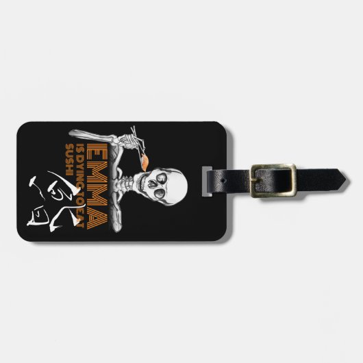 SUSHI schedel bagagelabels (Voorkant horizontaal)