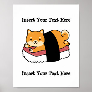 Sushi Shiba Inu - Cute Dog Japans eten Poster