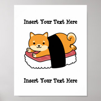Sushi Shiba Inu - Cute Dog Japans eten Poster
