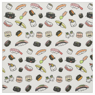 Sushi-tekens   Funny Kawaii Patterned Stof