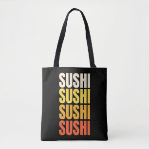 Sushi tekst ontwerp draagtas