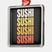 Sushi tekst ontwerp metalen ornament (Links)