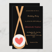 Sushi Thème Anniversaire Fête Invitation (Devant / Derrière)