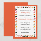 Sushi Thème Anniversaire Fête Invitation (Devant / Derrière)