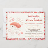 Sushi-Themed 100 Days Baby Celebration Invitation (Devant)