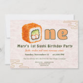 Sushi-Themed 1st Birthday Invitation (Devant)
