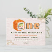 Sushi-Themed 1st Birthday Invitation (Debout devant)
