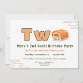 Sushi-Themed 2nd Birthday Invitation (Devant)