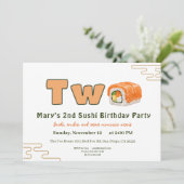 Sushi-Themed 2nd Birthday Invitation (Debout devant)