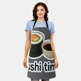 Sushi Time Sticker - Realistische Sushi met Soja Schort