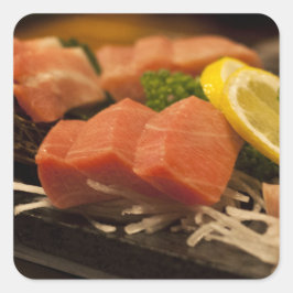 Sushi Time Tuna Party Fish Food Vierkante Sticker