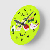 Sushi Time. Wandklok Ronde Klok (Hoek)