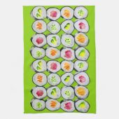 Sushi Time waterverf wasabi Theedoek (Verticaal)