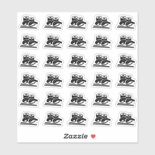 Sushi Trouwkaart Eetmaal Menu Keuze Sticker (Vel)