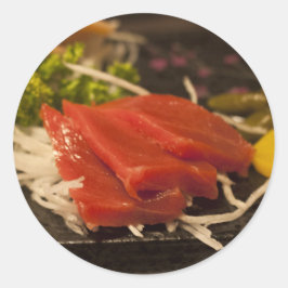 Sushi Tuna Party Time Fish Food Ronde Sticker