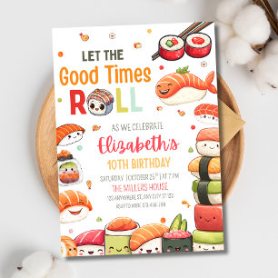 Sushi Verjaardag Kawaii Sushi Japans Eten Feest Kaart