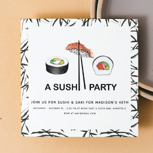 Sushi Verjaardagsfeest Modern Eenvoudig Kaart