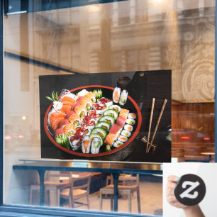 Sushi Vis Eten Rijst Japans Tonijn Sashimi Raamsticker
