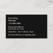 Sushi Vis Restaurant Visitekaartjes (Achterkant)