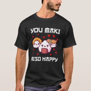Sushi voor Mannen Miso Maki Japan Wasabi Nigiri T-shirt