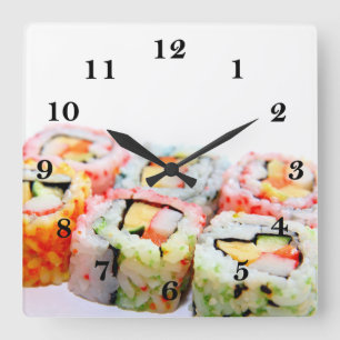 Sushi Wall Clock Vierkante Klok