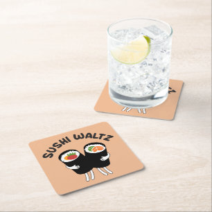 Sushi Wals Vierkante Kartonnen Onderzetter