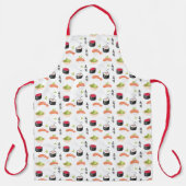 Sushi, Wasabi, Rijst, Vis en Tik White Schort (Voorkant)