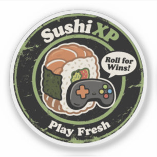 Sushi XP Play Fresh Gamer Food Fusion Sticker