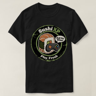Sushi XP Speel Verse Gamer Voedsel Fusie T-shirt