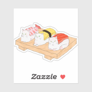 Sushimeow: Purrfectie op een Schaal Sticker