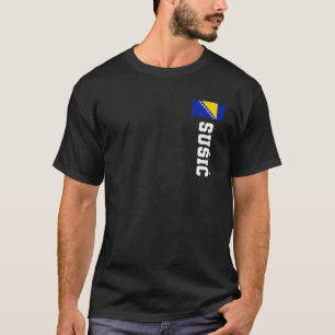susic Bosnia Flag Achternaam Coat of Arm Emblem Cr T-shirt