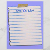 Susie's List Fun Letterhead Papeterie (Devant)