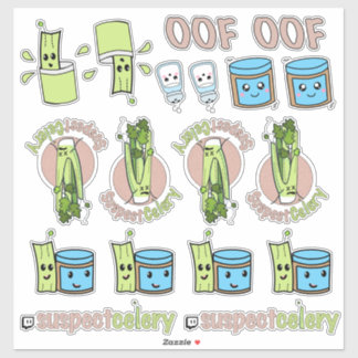 SuspectCelery™ Emotes van pindakaas + selderij Sticker