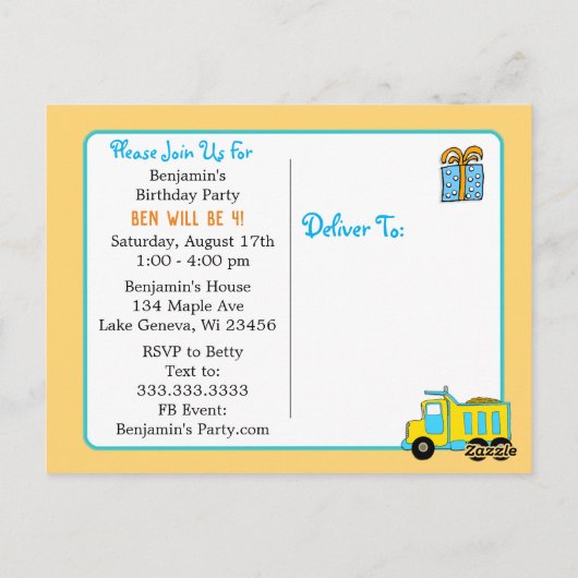 Suspendants et Cravate de la boue Invitation de fê (Dos)